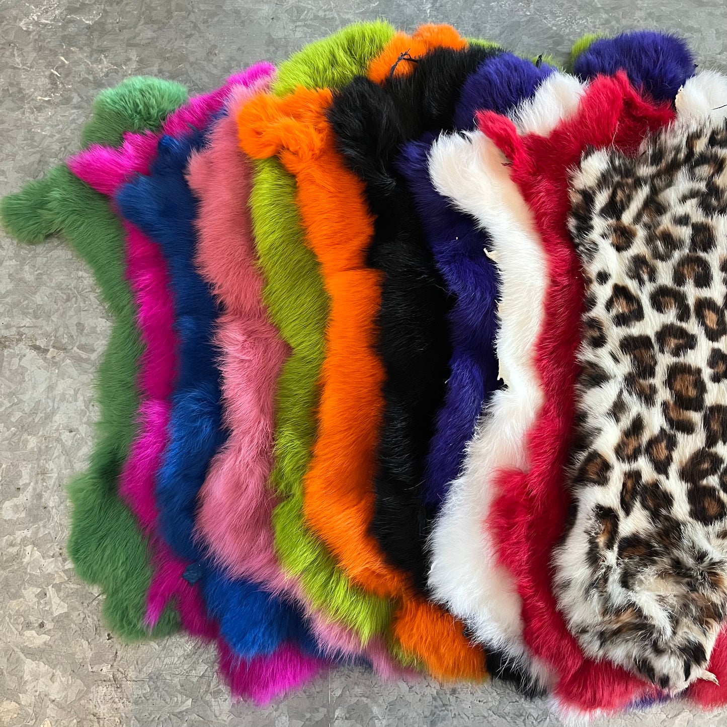 Rabbit Fur - Dyed Orange