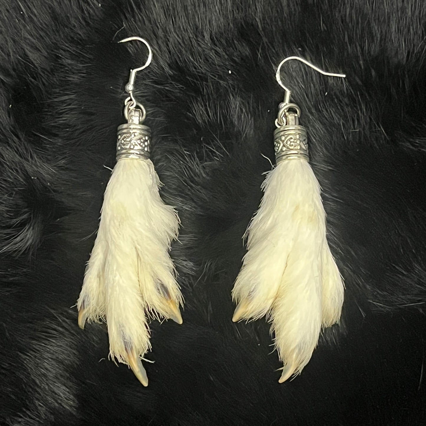 Boucles d'oreilles - Pieds de lagopède