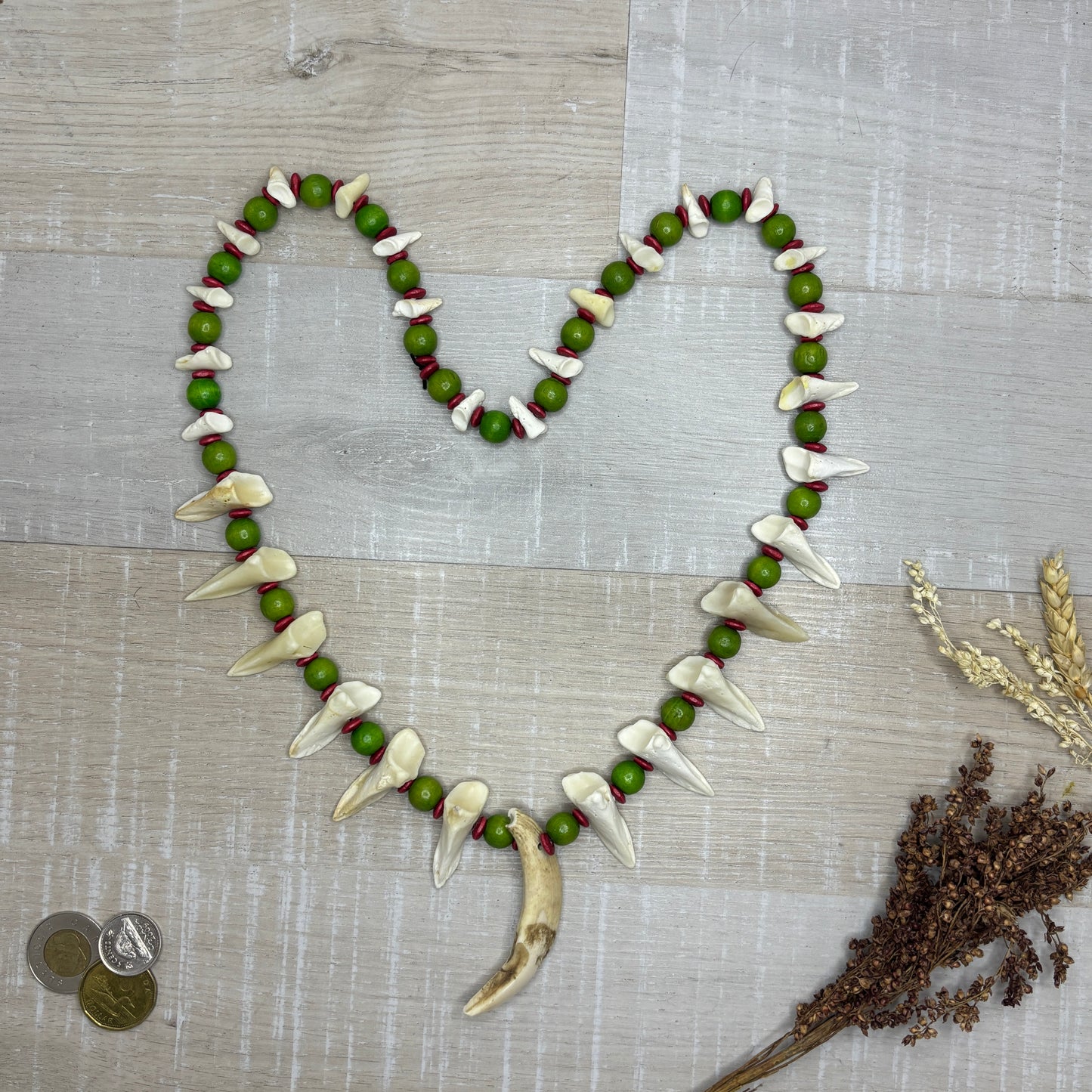 Huge wild boar and deer necklace