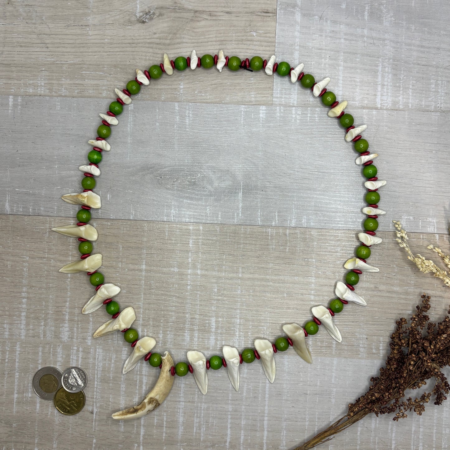 Huge wild boar and deer necklace