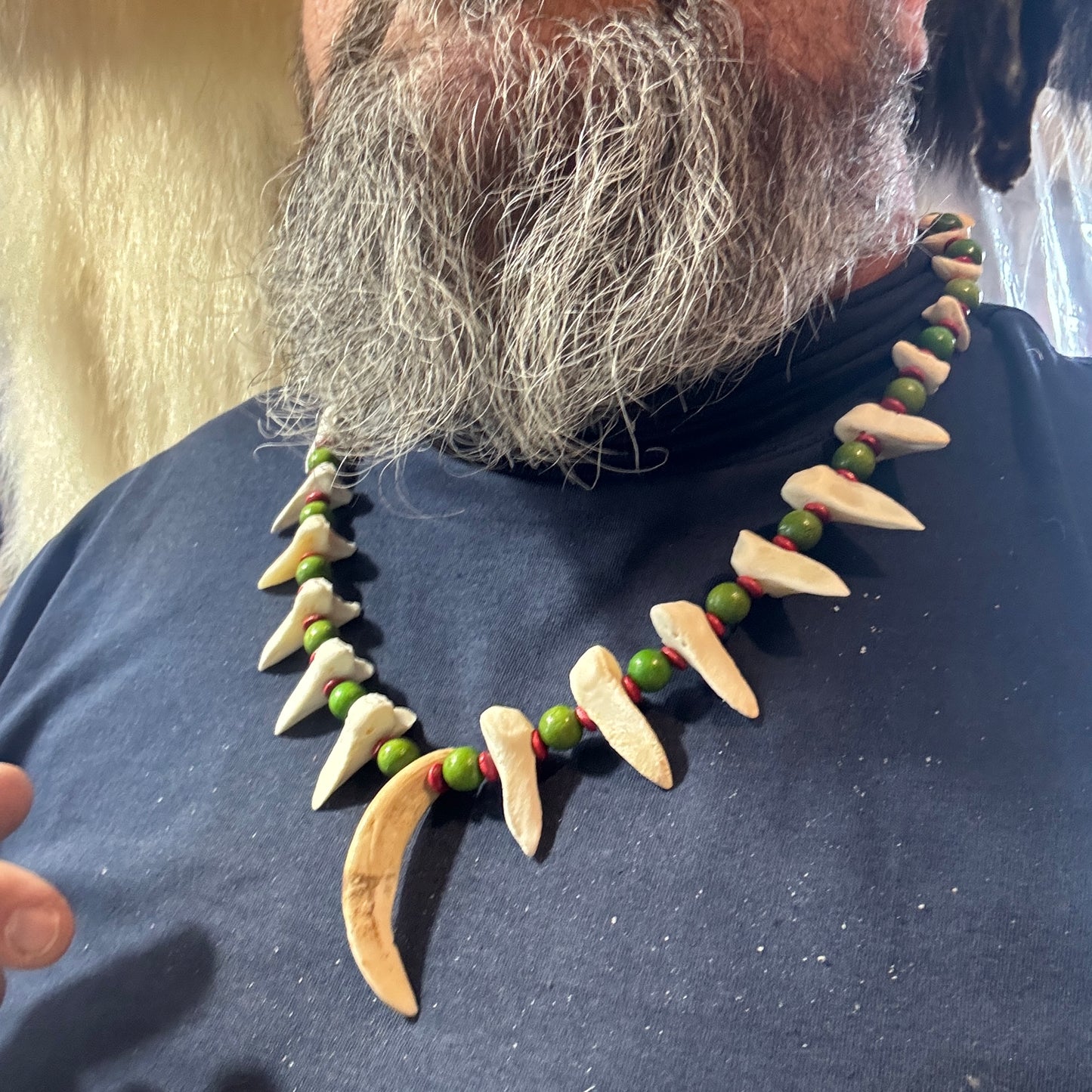 Huge wild boar and deer necklace