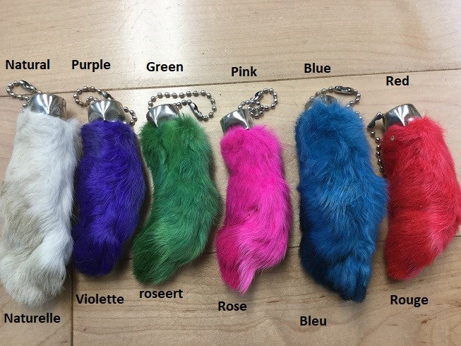 Rabbit Foot Keychain, Purple