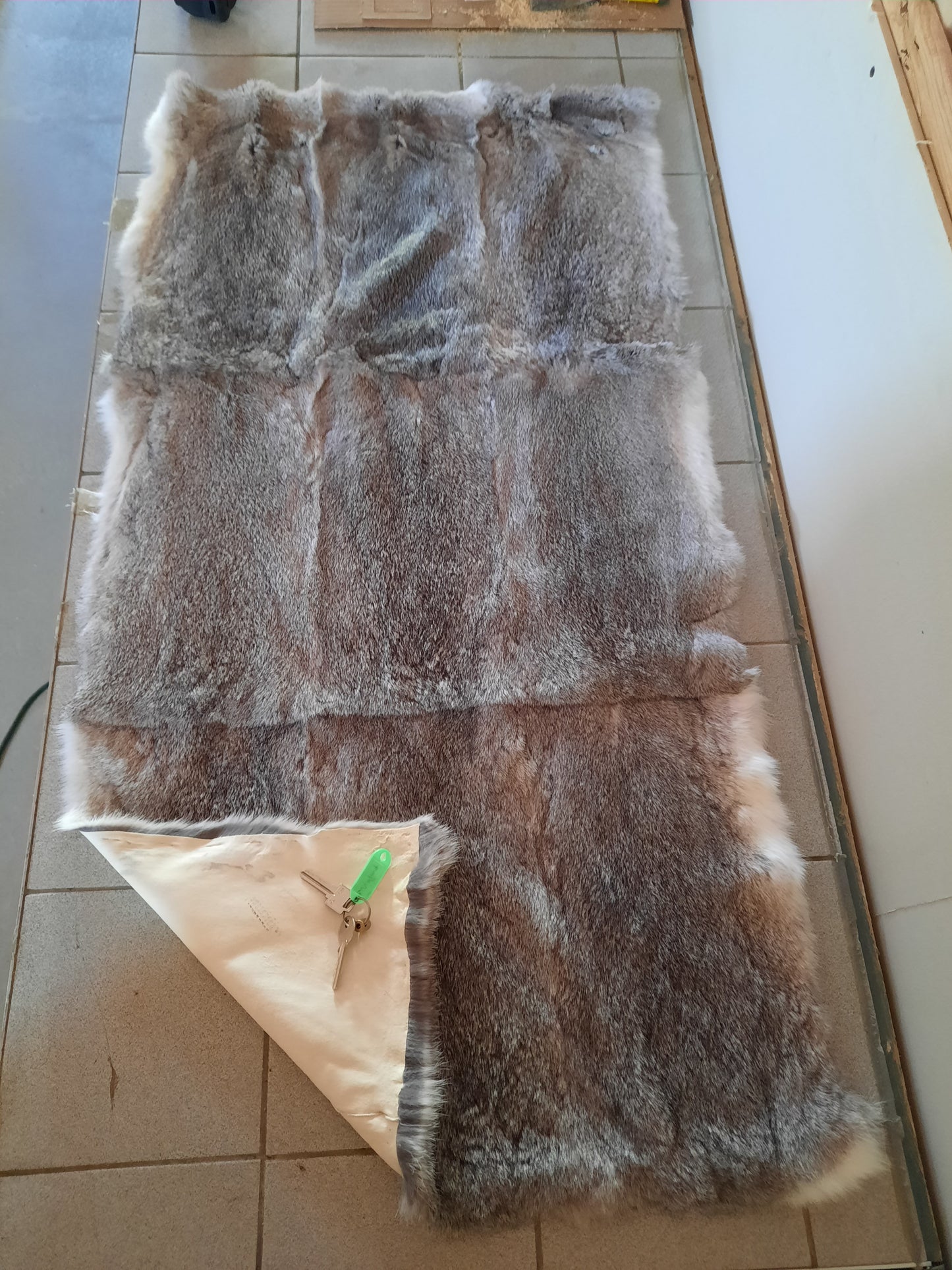 Grey Rabbit Fur 2'x4'