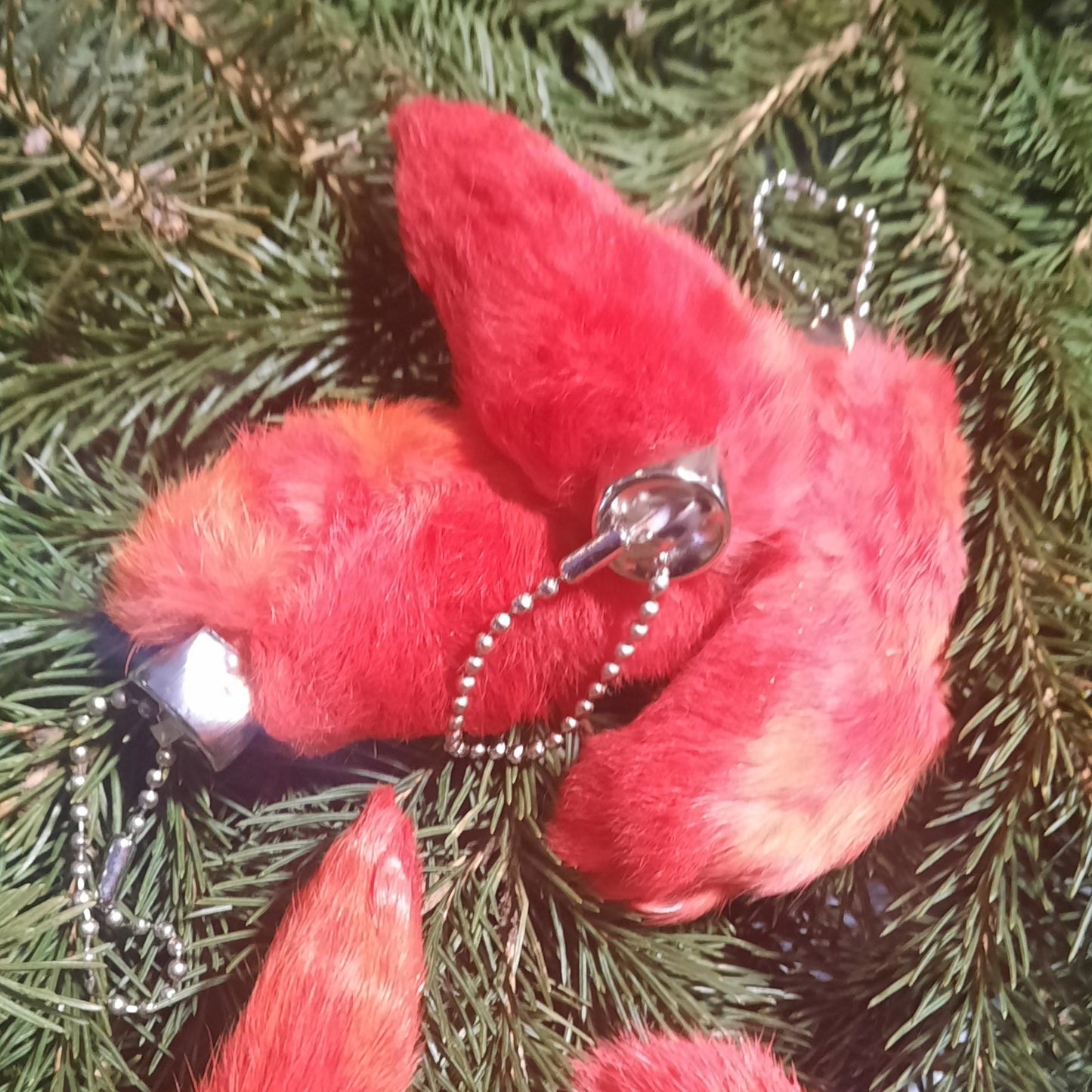 Rabbit Foot Keychain, Red