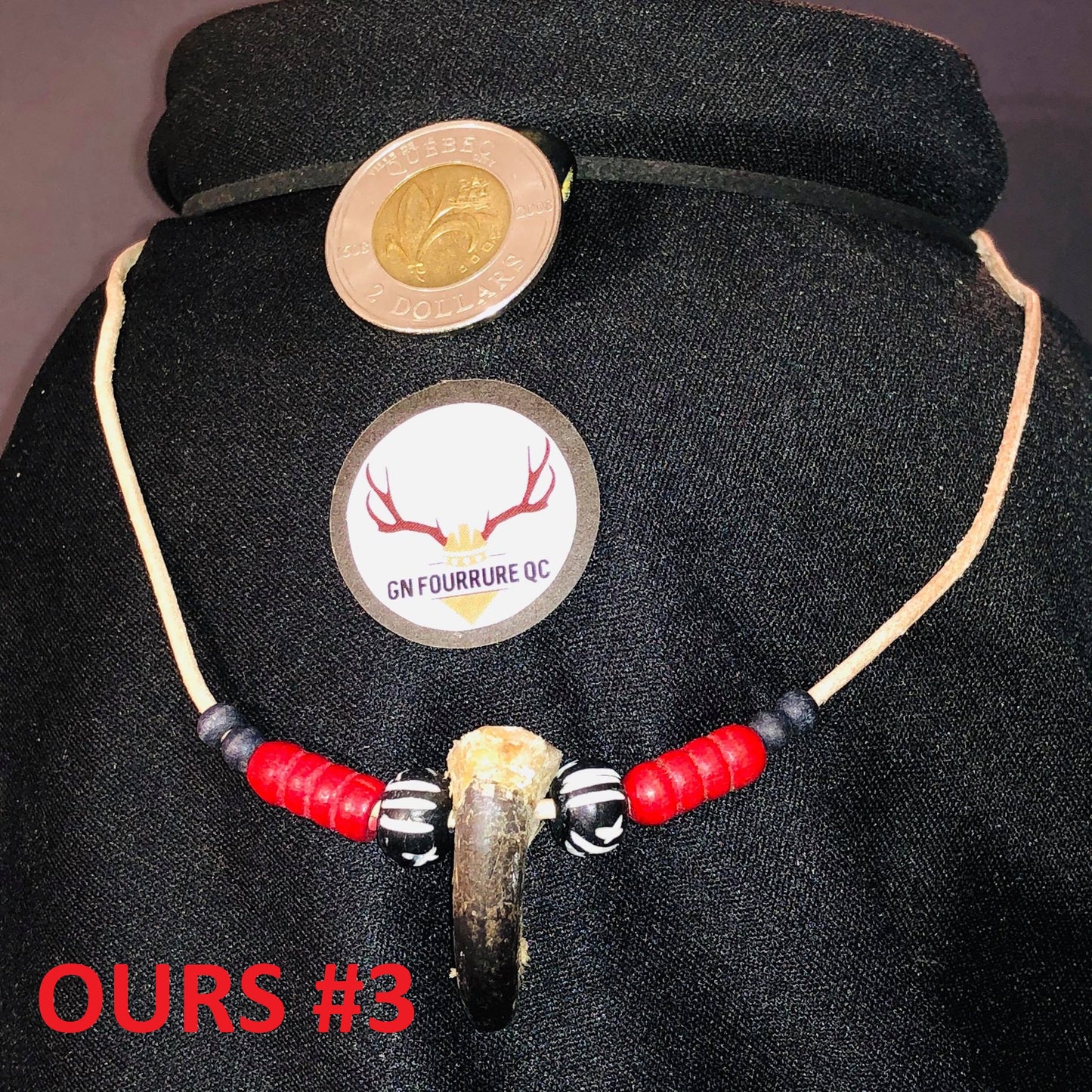 Collier griffe d'ours - Perles colorées