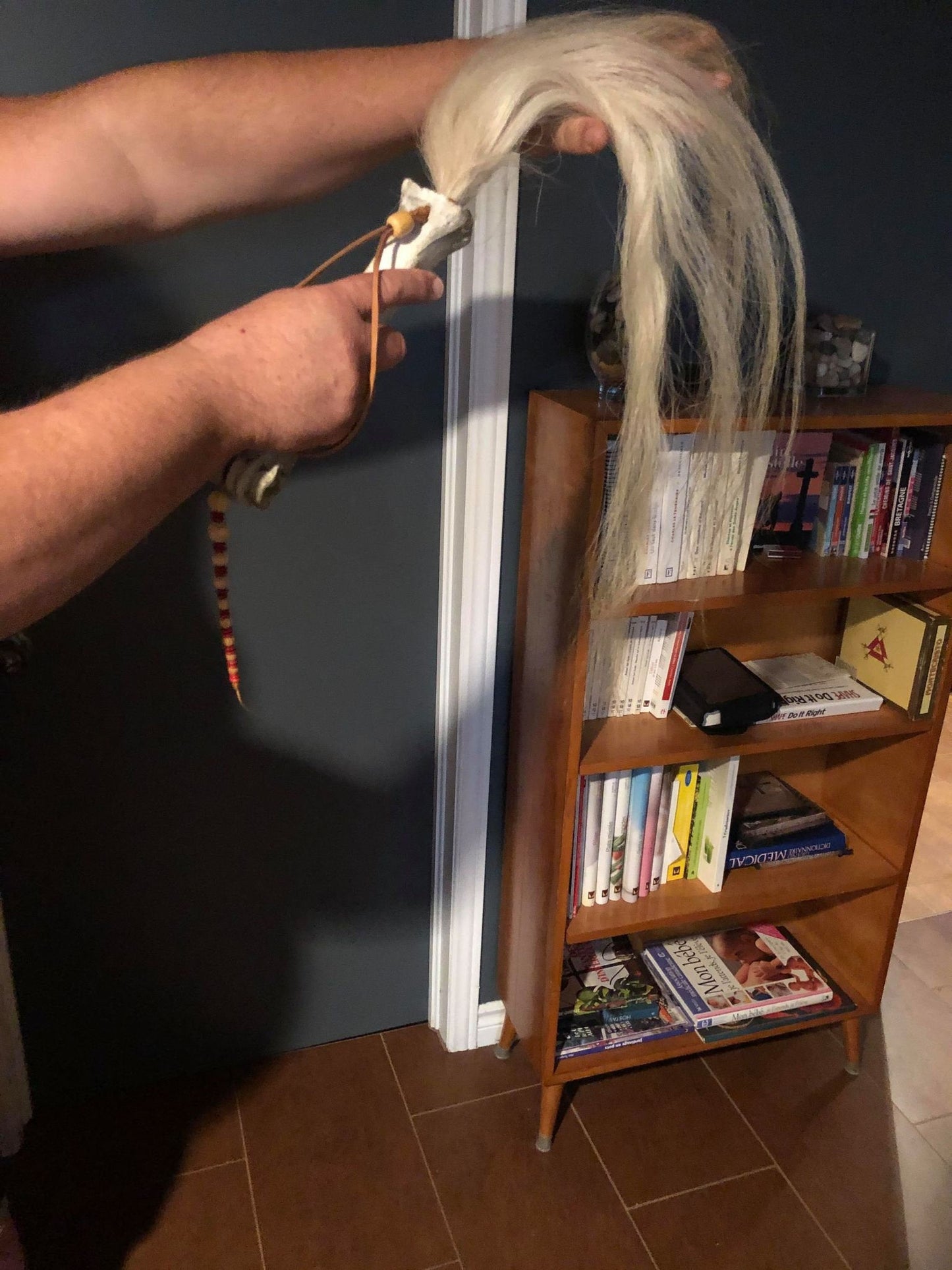 Horse Hair and Bone Whip