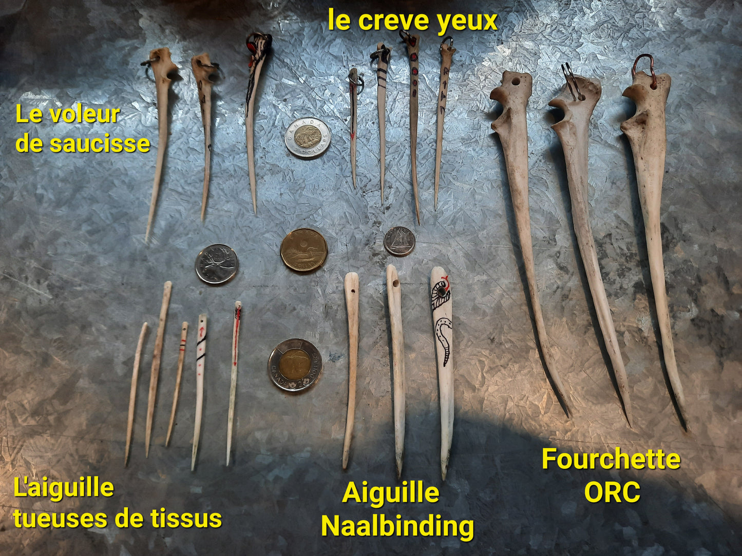 Aiguille d'orque, cure-dent en os