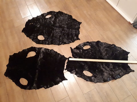 Black Dyed Seal Skins, Medium