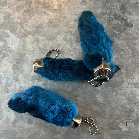 Rabbit Foot Keychain, Blue